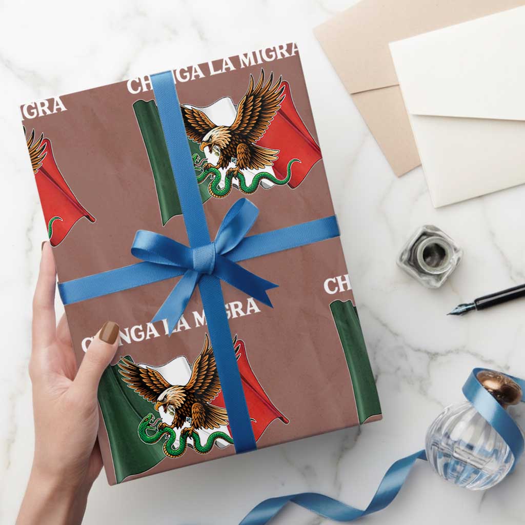 Immigration Rights Protest Wrapping Paper Roll Chinga La Migra Anti Fascism - Wonder Print Shop