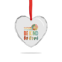 In A World Where You Can Be Anything Be Kind Heart Crystal Glass Ornament Sign Language Retro Peace Sign