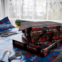 In December We Wear Red Wrapping Paper Roll HIV Awareness Christmas Ribbon Tree Gift - Wonder Print Shop