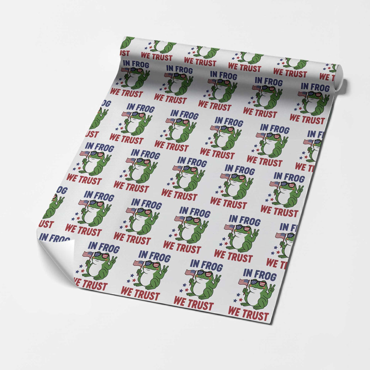 In Frog We Trust Wrapping Paper Roll Patriotic Portland Frogs Protest - Wonder Print Shop