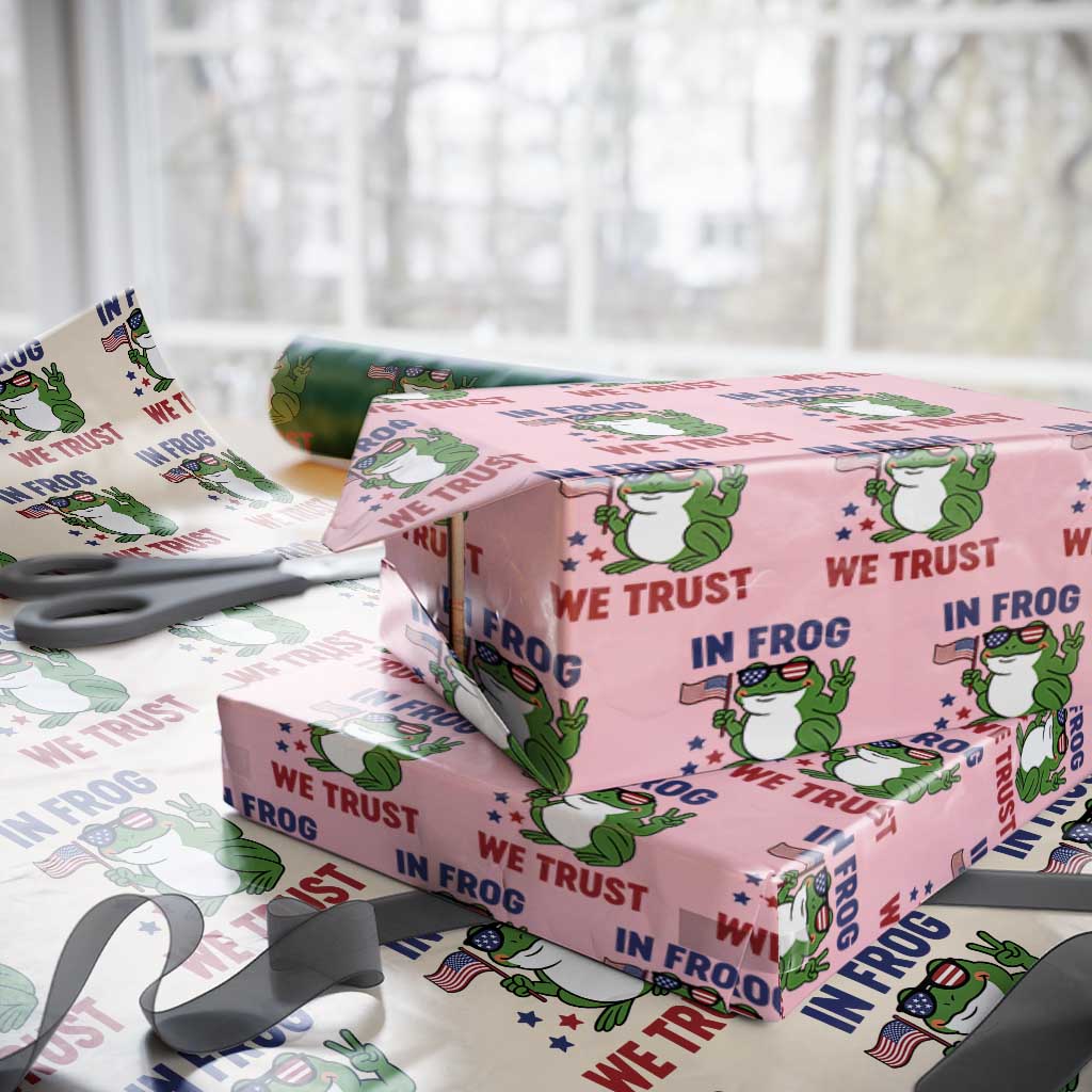 In Frog We Trust Wrapping Paper Roll Patriotic Portland Frogs Protest - Wonder Print Shop