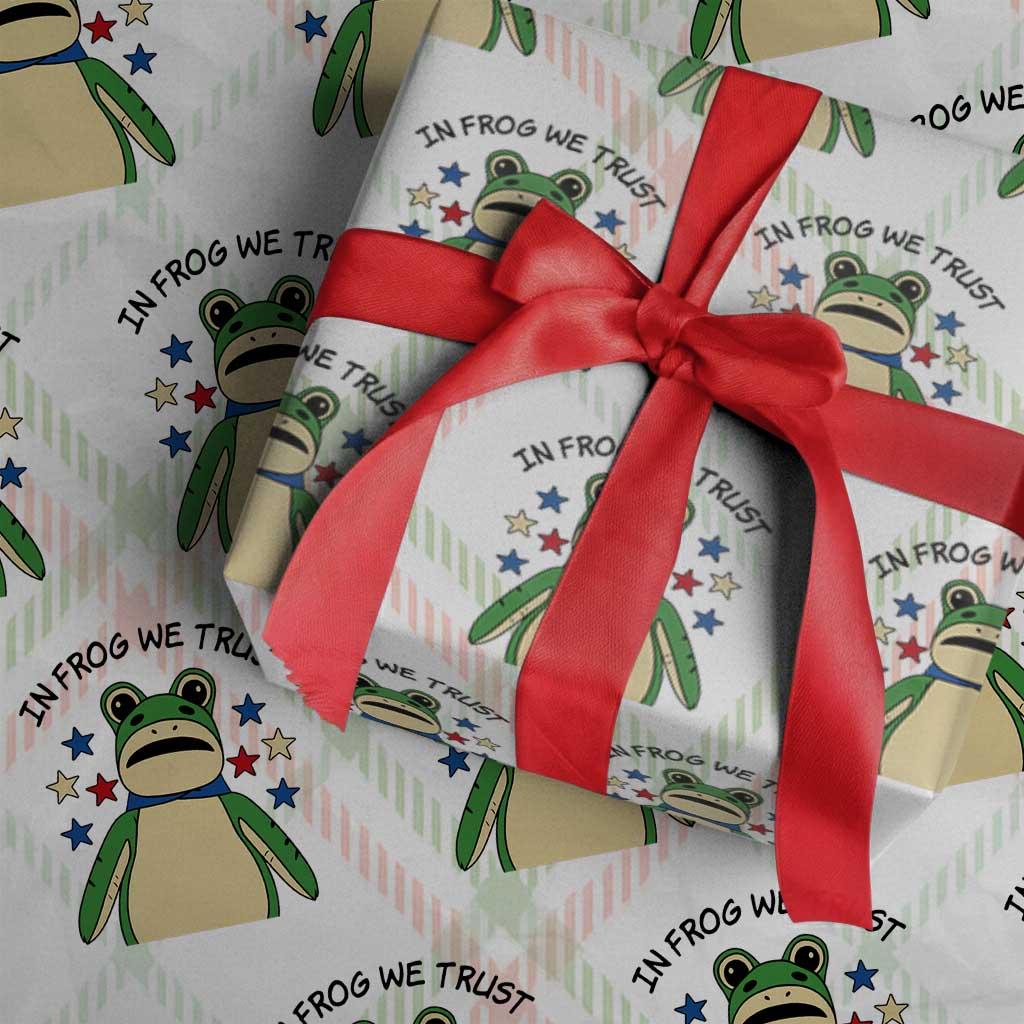 In Frog We Trust Wrapping Paper Roll Patriotic Portland Frogs Protest American Flag - Wonder Print Shop
