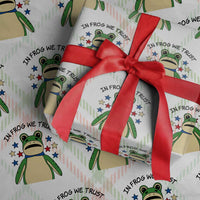 In Frog We Trust Wrapping Paper Roll Patriotic Portland Frogs Protest American Flag - Wonder Print Shop
