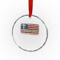 In God We Trust Christian US Flag Crystal Glass Ornament