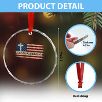 In God We Trust Christian US Flag Crystal Glass Ornament