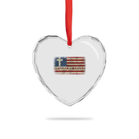 In God We Trust Christian US Flag Heart Crystal Glass Ornament