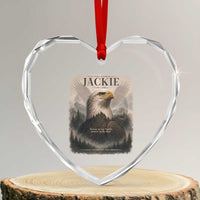 In Loving Memory of Jackie Eagle Memorial Portrait Heart Crystal Glass Ornament 2012 2026 Legacy Of Strength Wilderness Tribute