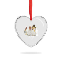 In Loving Memory of Pope Francis Heart Crystal Glass Ornament Viva il Papa 1936-2025 - Wonder Print Shop