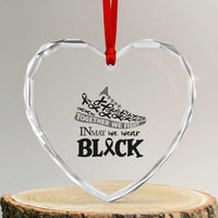 In May We Wear Black Heart Crystal Glass Ornament Melanoma Support Family Gift