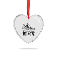 In May We Wear Black Heart Crystal Glass Ornament Melanoma Support Family Gift