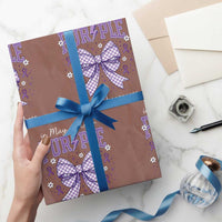 In May We Wear Purple Lupus Awareness Wrapping Paper Roll Purple Ribbon Coquette Bow
