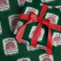 In May We Wear Red Stroke Awareness Wrapping Paper Roll Bleach Effect