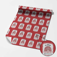 In May We Wear Red Stroke Awareness Wrapping Paper Roll Bleach Effect