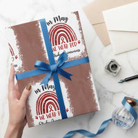 In May We Wear Red Stroke Awareness Wrapping Paper Roll Bleach Effect