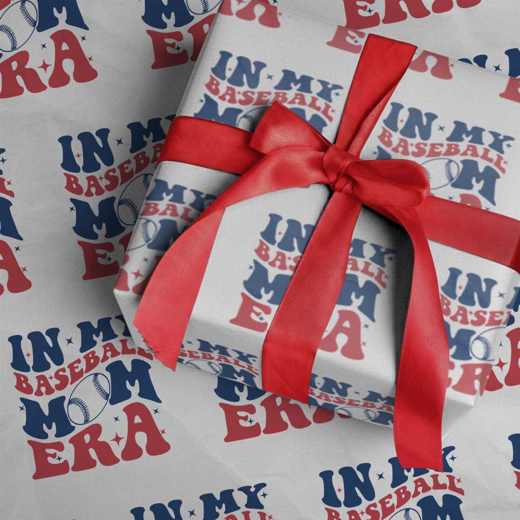 In My Baseball Mom Era Wrapping Paper Roll Game Day Sports Mom