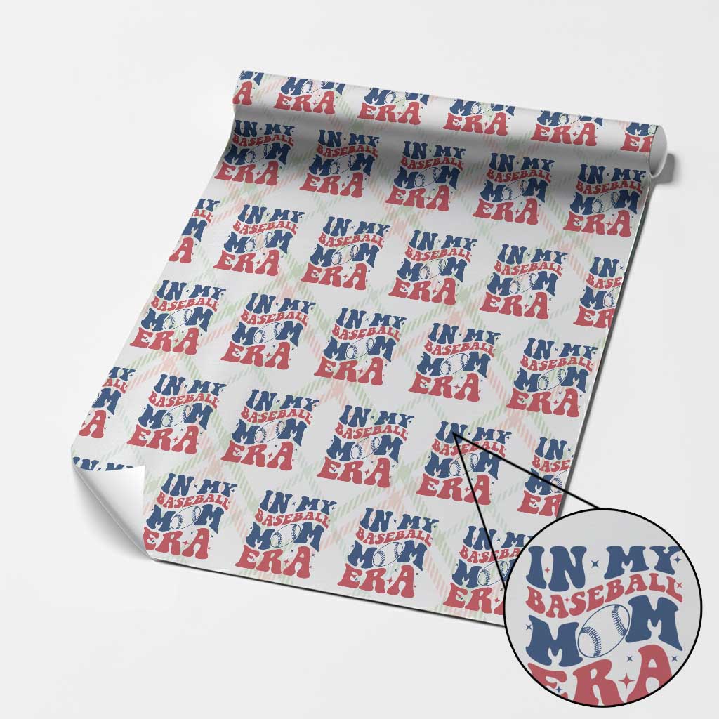 In My Baseball Mom Era Wrapping Paper Roll Game Day Sports Mom