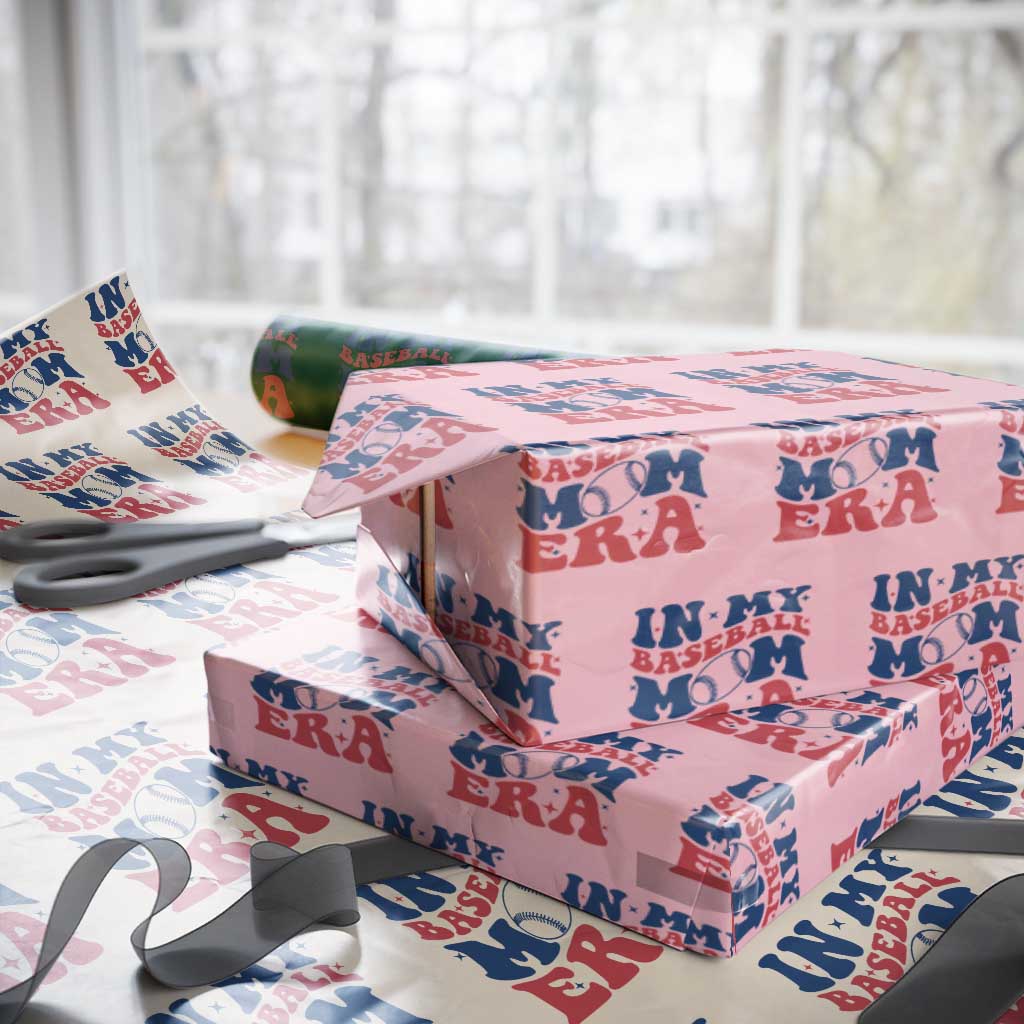 In My Baseball Mom Era Wrapping Paper Roll Game Day Sports Mom