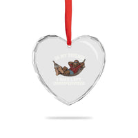 In My Defense I Was Left Unsupervised Funny Bigfoot Heart Crystal Glass Ornament