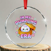 In My Dumpling Era Kawaii Pastel Graphic Crystal Glass Ornament Retro Groovy Glitter Bao Steamer Basket
