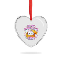 In My Dumpling Era Kawaii Pastel Graphic Heart Crystal Glass Ornament Retro Groovy Glitter Bao Steamer Basket
