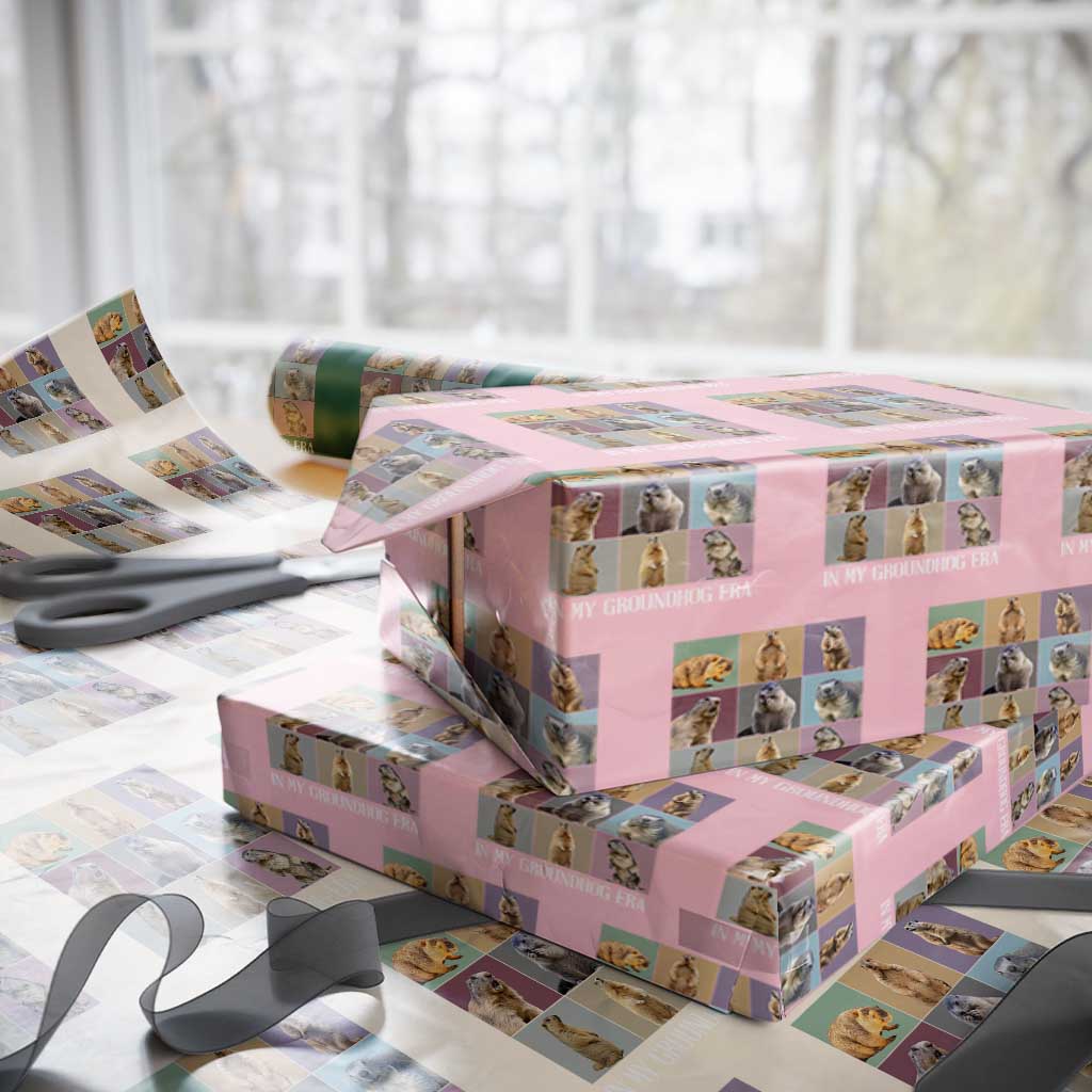 In My Groundhog Era Wrapping Paper Roll Funny Woodchuck - Wonder Print Shop
