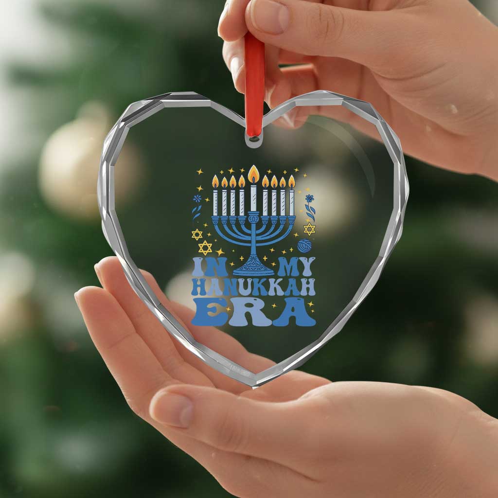 In My Hanukkah Era Heart Crystal Glass Ornament Festival Of Lights Gift - Wonder Print Shop