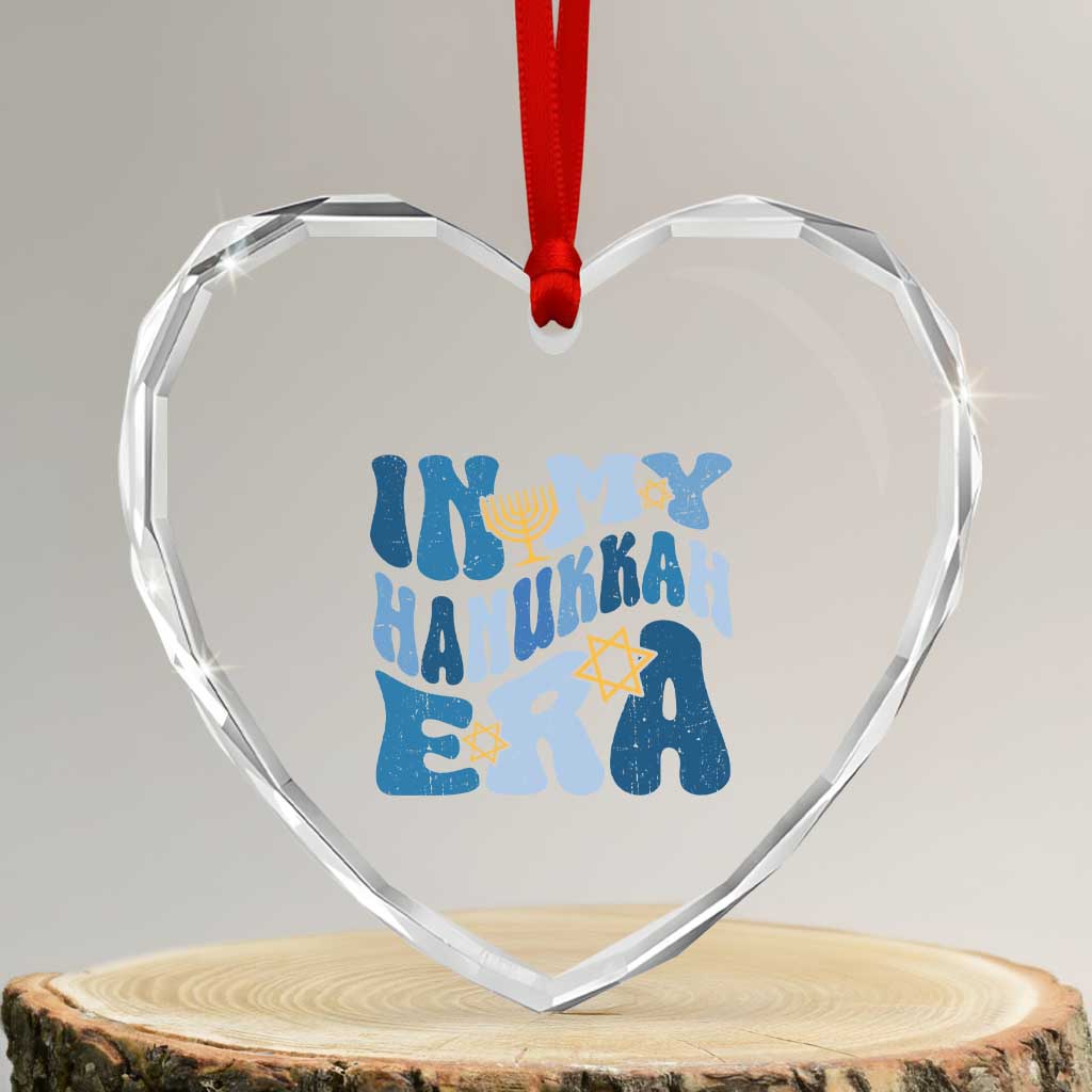 In My Hanukkah Era Heart Crystal Glass Ornament Groovy Chanukkah Jewish - Wonder Print Shop