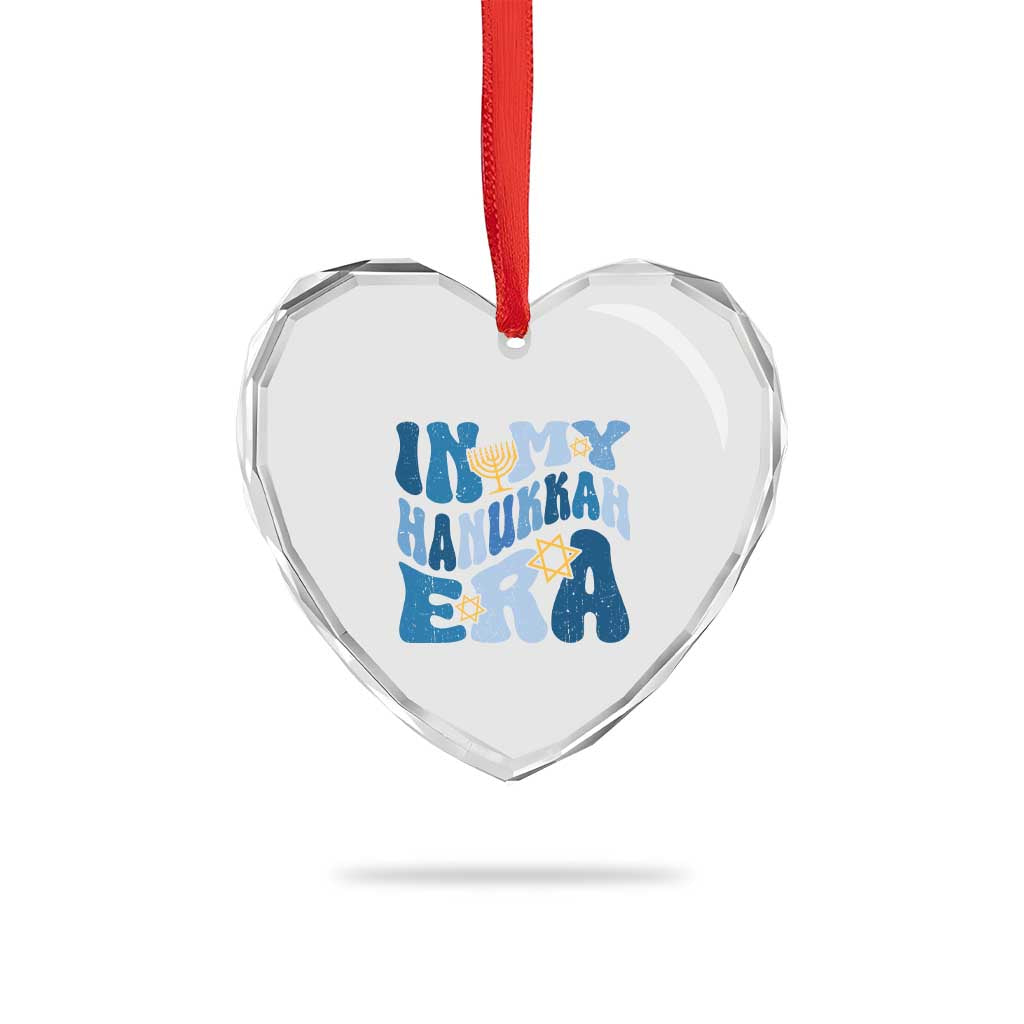 In My Hanukkah Era Heart Crystal Glass Ornament Groovy Chanukkah Jewish - Wonder Print Shop