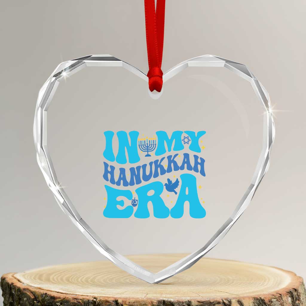 In My Hanukkah Era Heart Crystal Glass Ornament Jewish Holiday Celebration Gift - Wonder Print Shop