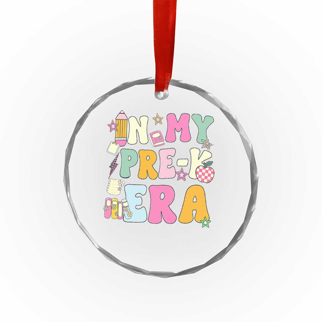 In My Pre-K Era Crystal Glass Ornament Girl Back To School Cute PreSchool Teacher - Wonder Print Shop