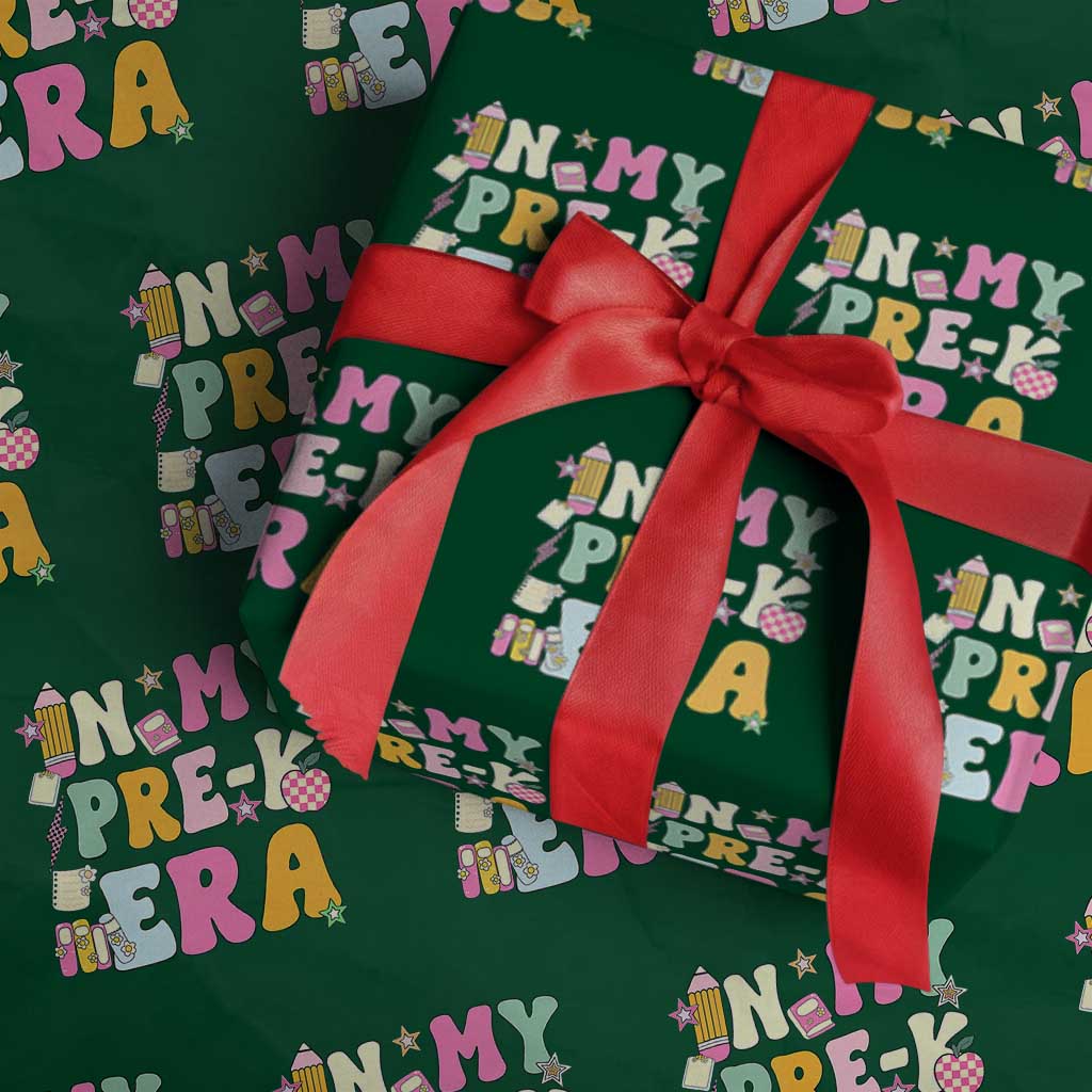 In My Pre-K Era Wrapping Paper Roll Girl Back To School Cute PreSchool Teacher - Wonder Print Shop