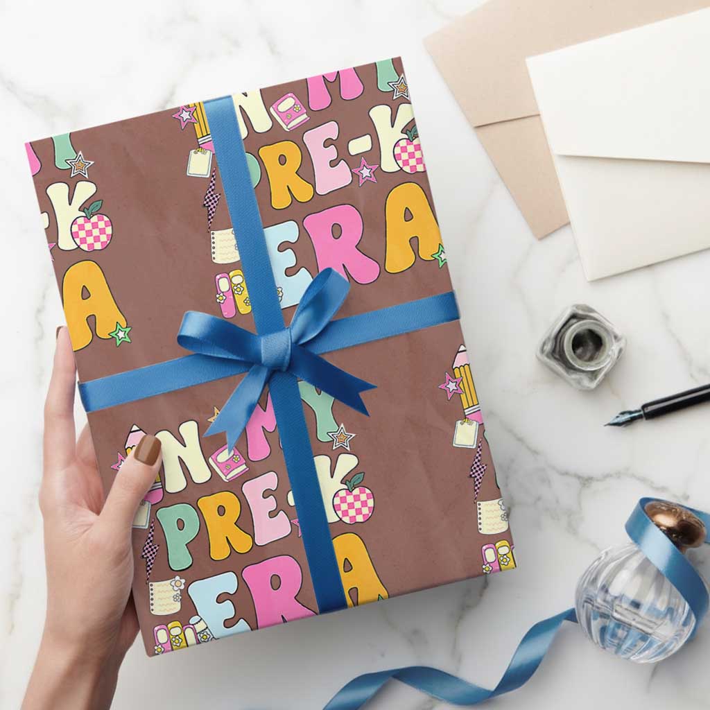 In My Pre-K Era Wrapping Paper Roll Girl Back To School Cute PreSchool Teacher - Wonder Print Shop