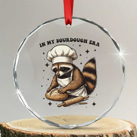 In My Sourdough Era Crystal Glass Ornament Funny Raccoon Baker - Wonder Print Shop