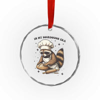 In My Sourdough Era Crystal Glass Ornament Funny Raccoon Baker - Wonder Print Shop