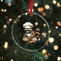 In My Sourdough Era Crystal Glass Ornament Funny Raccoon Baker - Wonder Print Shop