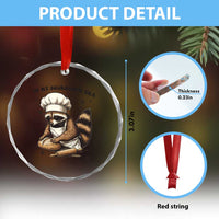 In My Sourdough Era Crystal Glass Ornament Funny Raccoon Baker - Wonder Print Shop