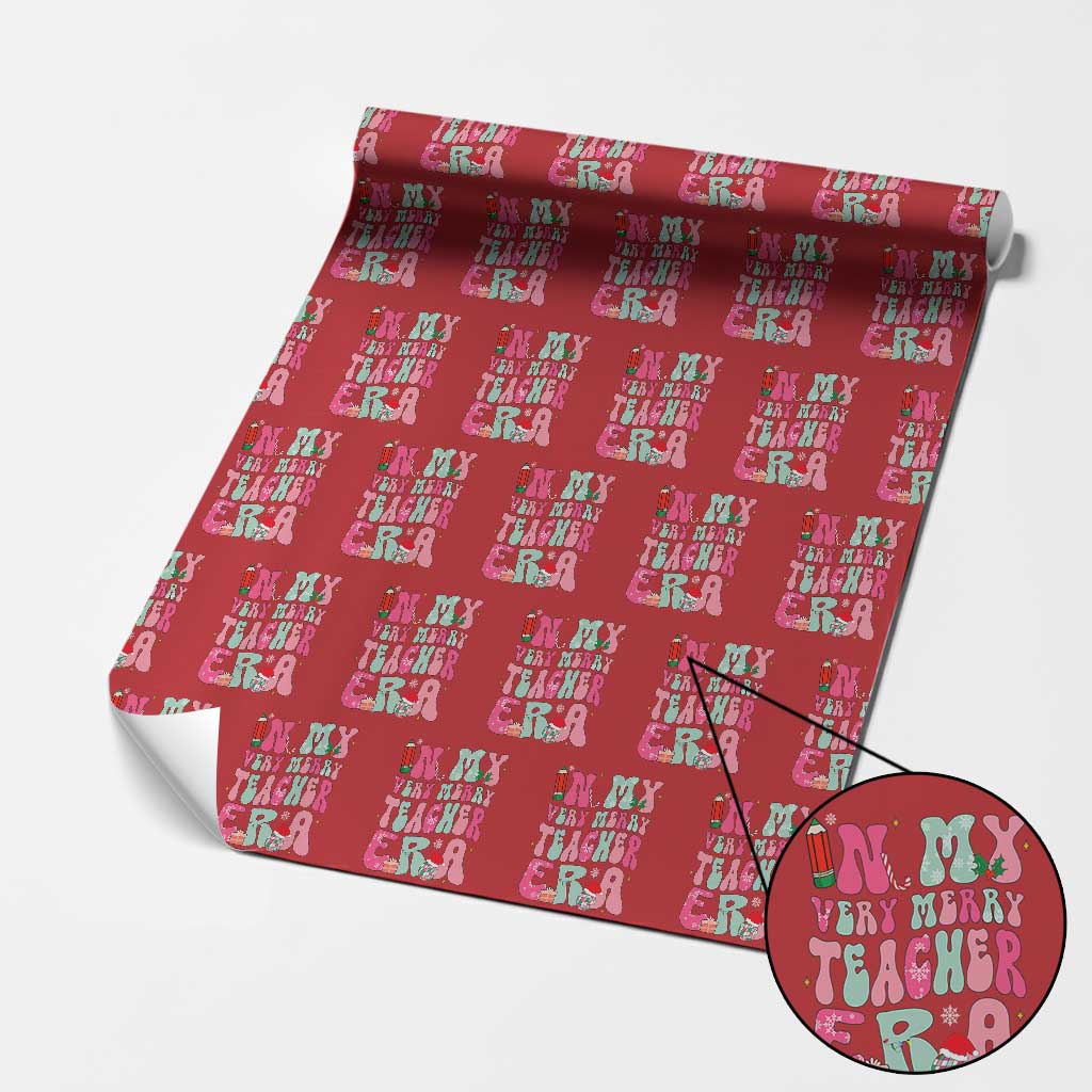 In My Very Merry Teacher Era Xmas Groovy Christmas Wrapping Paper Roll