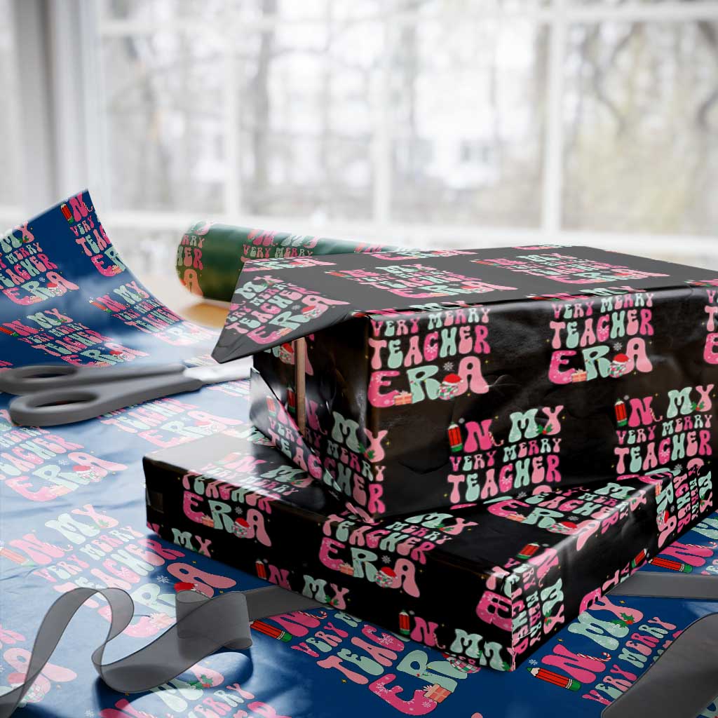 In My Very Merry Teacher Era Xmas Groovy Christmas Wrapping Paper Roll