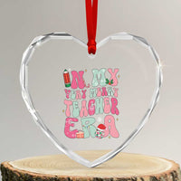 In My Very Merry Teacher Era Xmas Groovy Christmas Heart Crystal Glass Ornament - Wonder Print Shop
