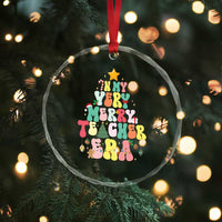In My Very Merry Teacher Era Xmas Groovy Christmas Tree Crystal Glass Ornament TS02