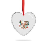 In My Xmas Era Retro Groovy Heart Crystal Glass Ornament - Wonder Print Shop