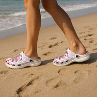 In October We Wear Pink Clogs Shoes Pink Pretty Bow Pastel Gingham - Wonder Print Shop