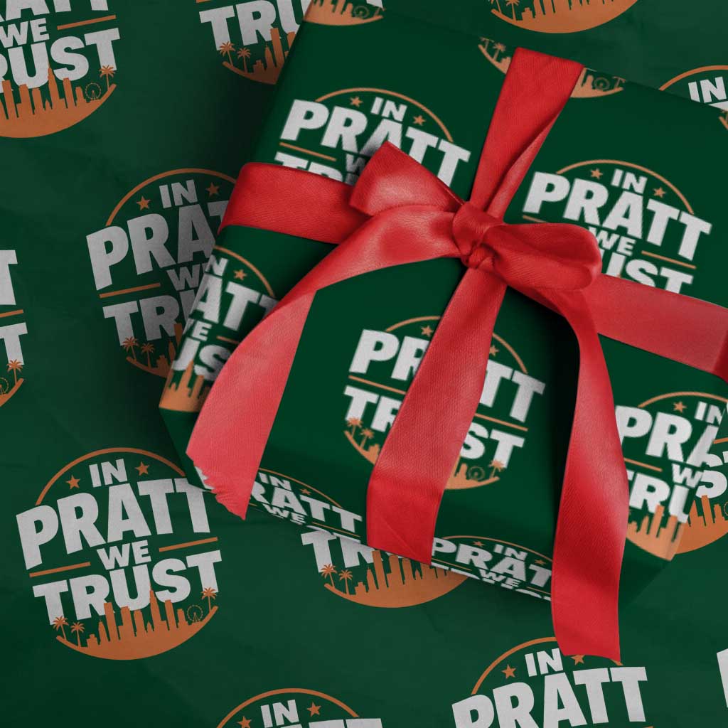 In Pratt We Trust Los Angeles Skyline Graphic Wrapping Paper Roll Patriotic LA City California Pride Local Leadership