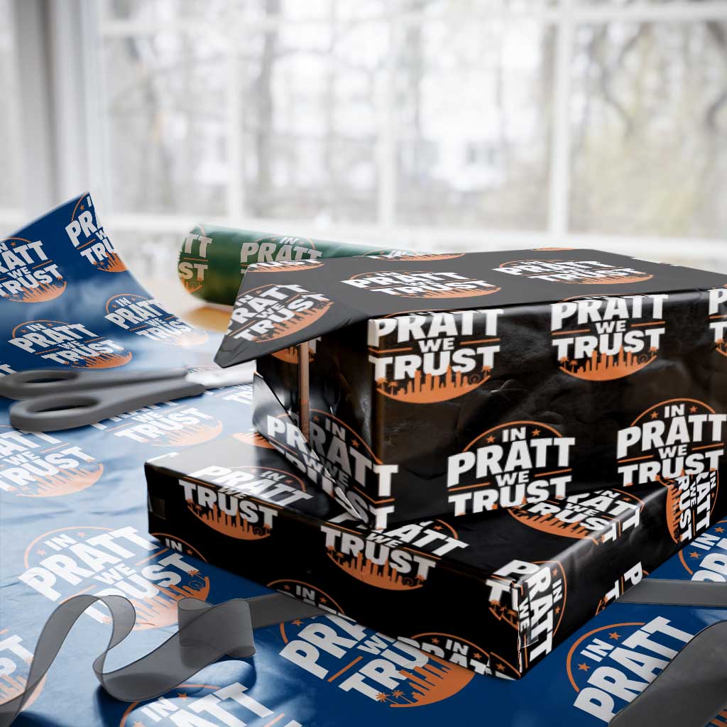 In Pratt We Trust Los Angeles Skyline Graphic Wrapping Paper Roll Patriotic LA City California Pride Local Leadership