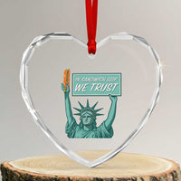 In Sandwich Guy We Trust Heart Crystal Glass Ornament Funny Liberty with Baguette Parody Graphic Political Satire - Wonder Print Shop