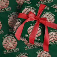In September We Wear Peach Wrapping Paper Roll Endometrial Cancer Awareness Support