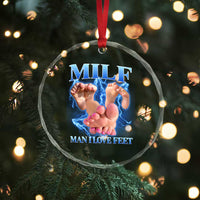 Inappropriate Adult Crystal Glass Ornament Vintage Bootleg MILF Man I Love Feet
