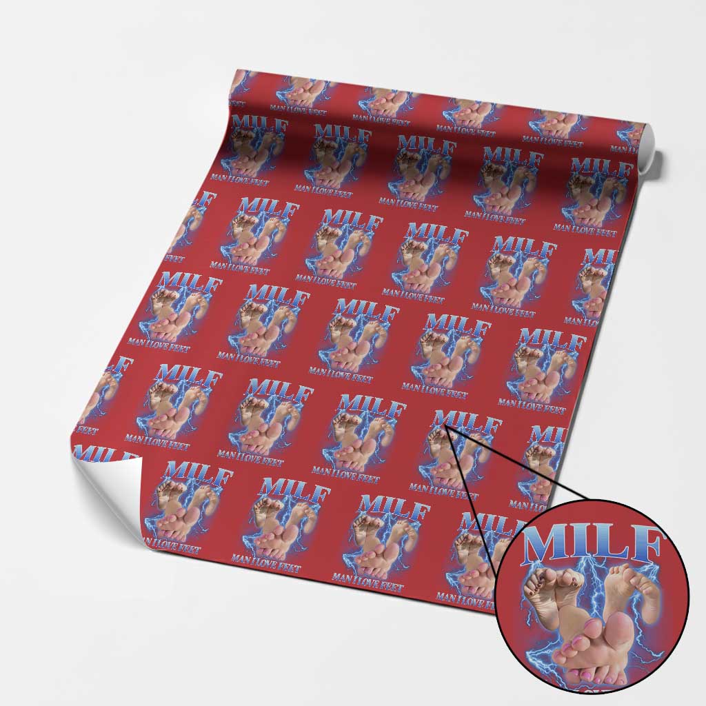 Inappropriate Adult Wrapping Paper Roll Vintage Bootleg MILF Man I Love Feet