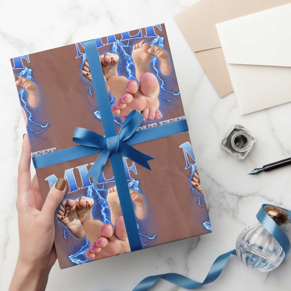 Inappropriate Adult Wrapping Paper Roll Vintage Bootleg MILF Man I Love Feet
