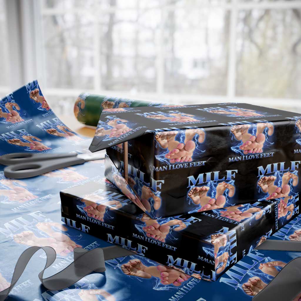 Inappropriate Adult Wrapping Paper Roll Vintage Bootleg MILF Man I Love Feet